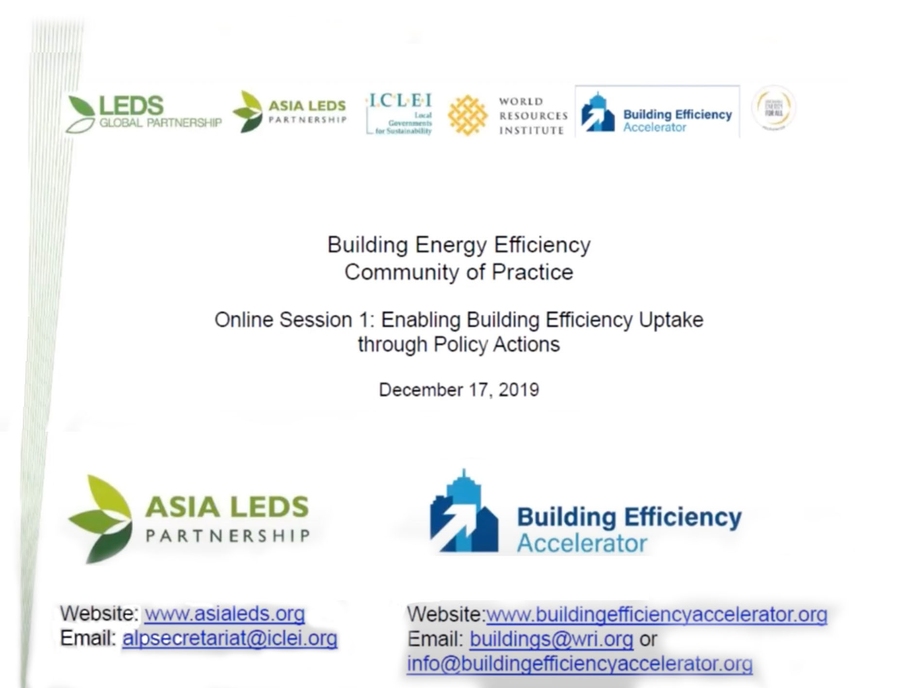 [ALP] 透過政策行動推進建築能效